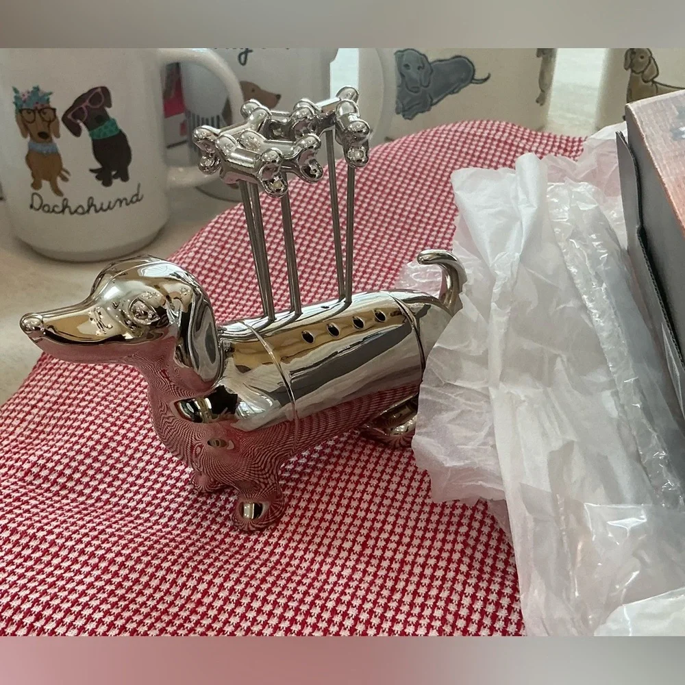 Classic Godinger Dachshund Cocktail Pick and stand Set - Party or decor